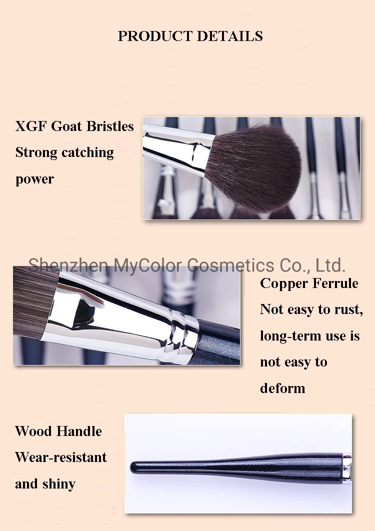 Professional Makeup Artist Brushes Best Quality Goat Hair Essential Cosmetic Brush Set