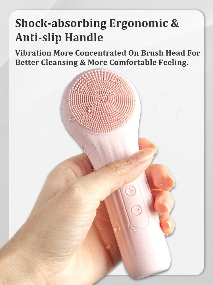 Waterproof Face Massager Eelectric Silicone Face Cleaning Cleanser Device Facial Mask Cleansing Brush with Heating Function