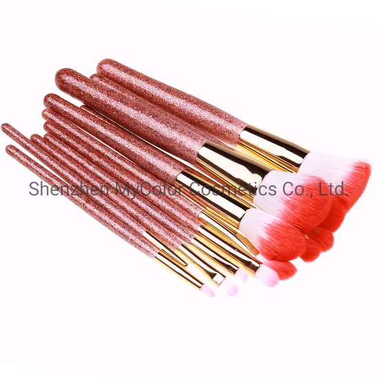 Роскошные блестящие кисти для макияжа, 12 шт., синтетическая пудра для волос, растушевка теней Кабуки, набор косметических кистей для век