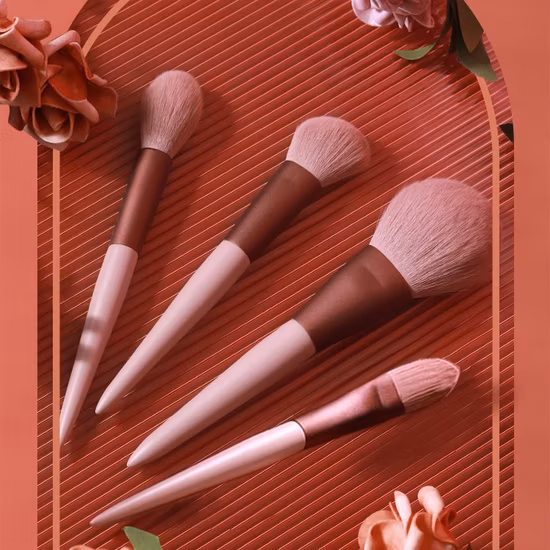 Профессиональные инструменты для красоты, синтетические волосы премиум-класса, розовый макияж, румяна, тени для век, тональная основа, косметический набор кистей для макияжа
